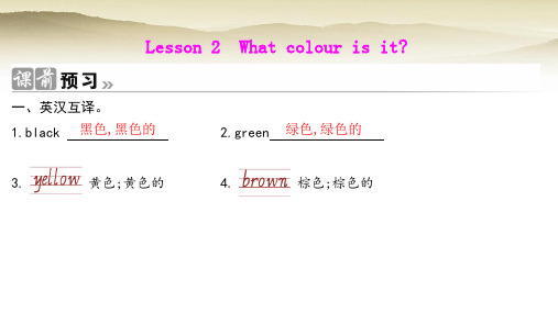 粤教沪外教版小学英语三年级上册Unit4Lesson2 What colour is it课件