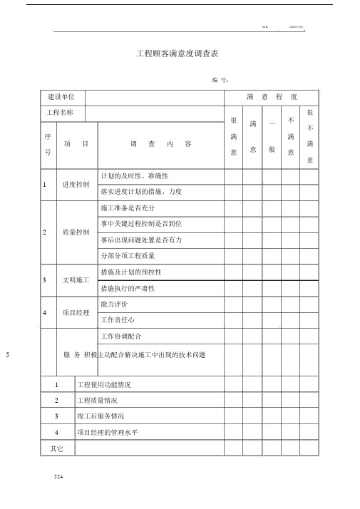 工程顾客满意度调查表.docx