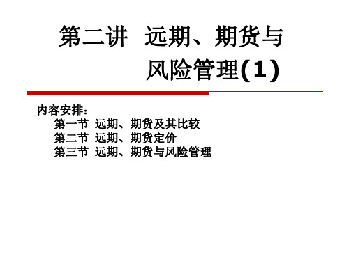 第二讲_远期、期货与风险管理(1)