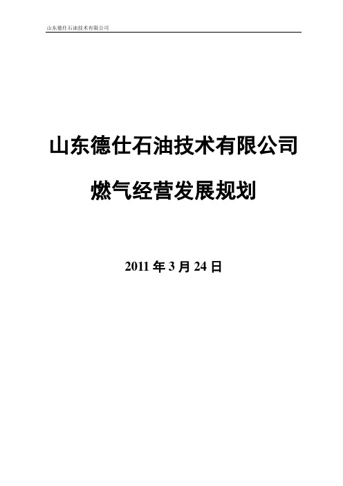 燃气企业经营发展规划