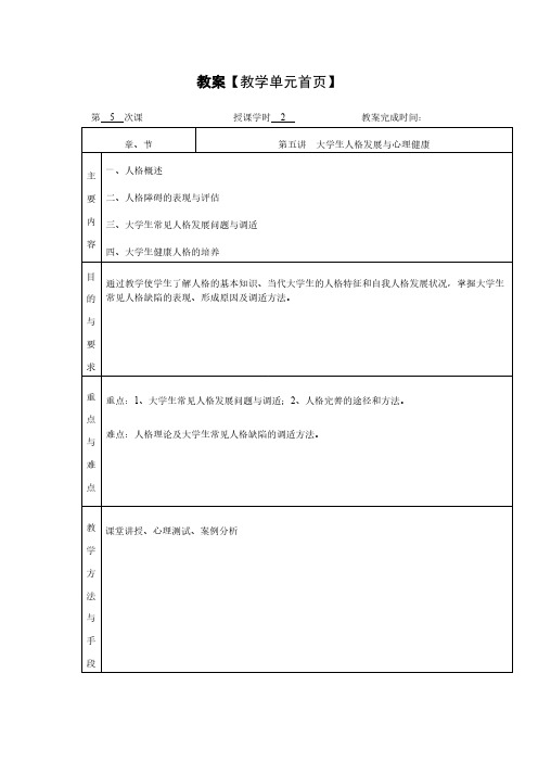 自助与成长——大学生心理健康教育之第5讲大学生人格发展与心理