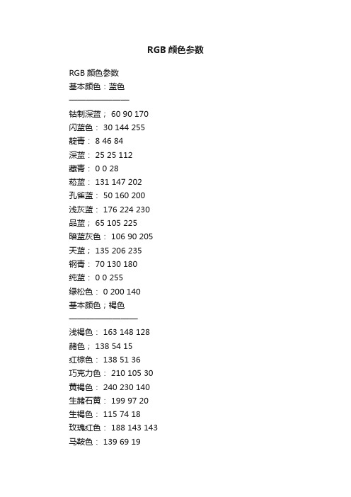 RGB颜色参数