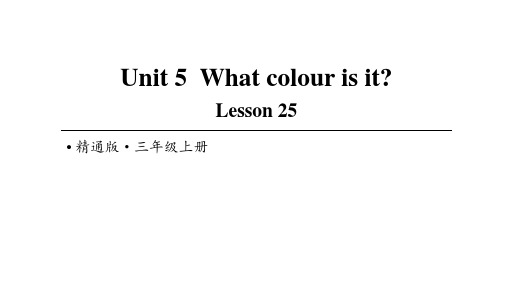 2020-2021学年人教精通版三年级上册英语Unit 5 What colour is it Lesson 25课件