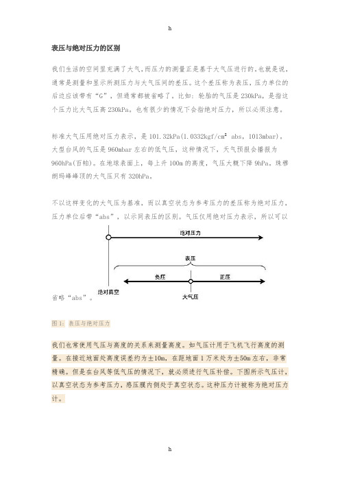 表压与绝对压力及区别