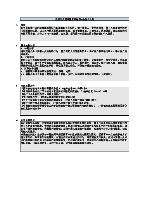 风险控制矩阵_信用卡板块_公务卡业务