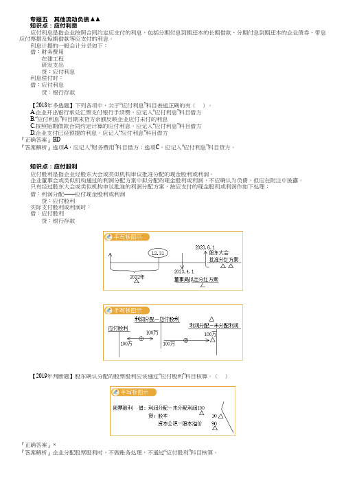 应付利息、应付股利、其他应付款、长期借款、应付债券、长期应付款、关键考点小结