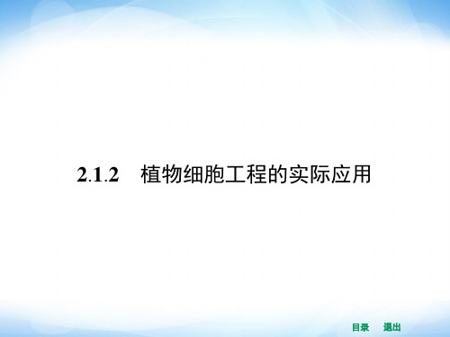 人教版高中生物选修三：2.1.2《植物细胞工程的实际应用》ppt课件