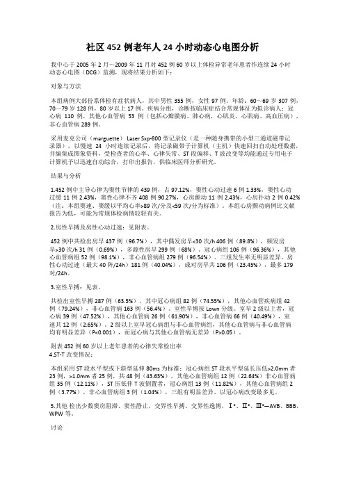 社区452例老年人24小时动态心电图分析36