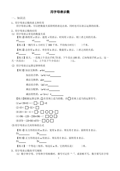 用字母表示数