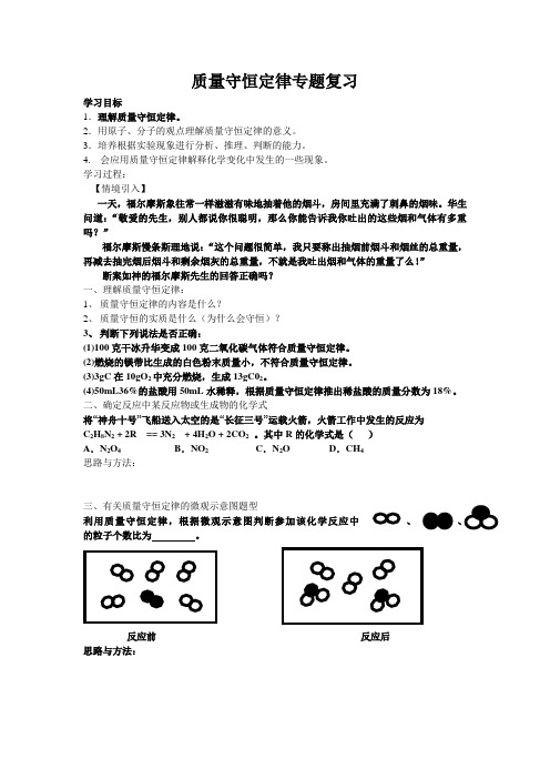 质量守恒定律专题复习