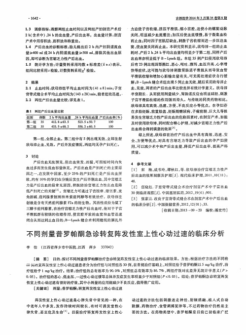 不同剂量普罗帕酮急诊转复阵发性室上性心动过速的临床分析