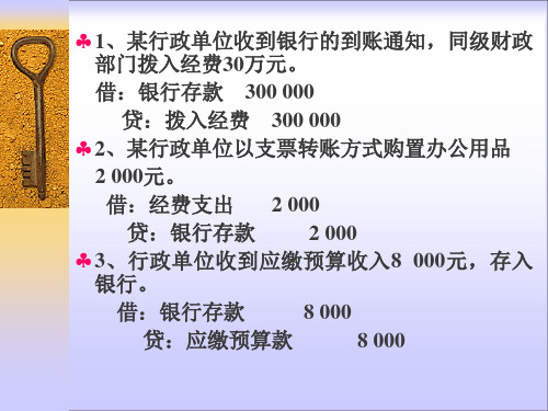 课堂练习题及答案--行政单位会计