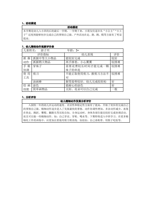 国开 幼儿园教育质量评价形考任务三(实训二)