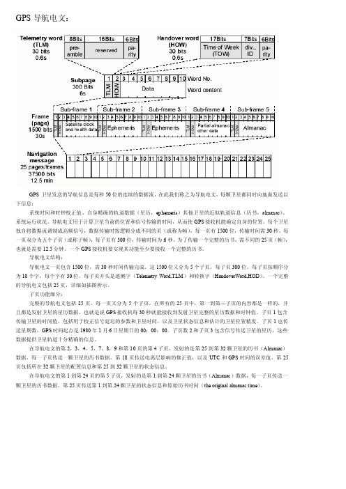 gps导航电文结构