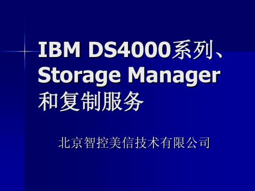 IBM DS4000系列、Storage Manager和复制服务