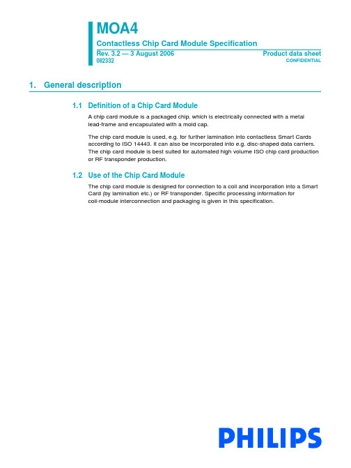 DT082332 MOA4 Contactless Chip Card Module Specification