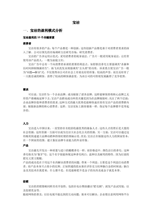 宝洁的盈利模式分析和网络营销方案设计