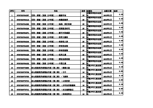 中小学图书书目清单