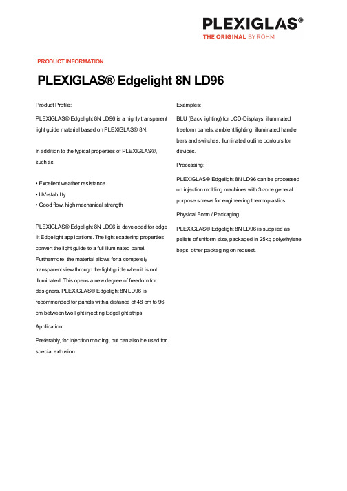 PLEXIGLAS Edgelight 8N LD96 说明书