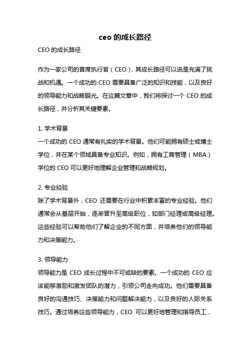 ceo的成长路径