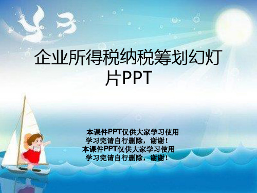 企业所得税纳税筹划幻灯片PPT