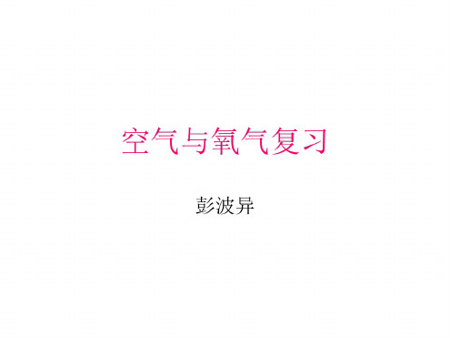 初三化学下学期绪言、空气与氧气总复习-旧人教版