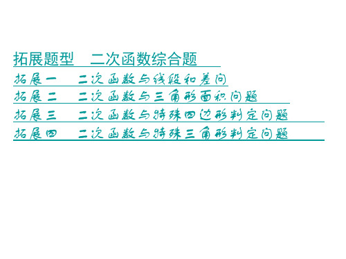 2017年中考数学_拓展题型_二次函数综合题解析