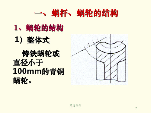 机械制图 第六节蜗杆、蜗轮的结构,画法和图样ppt课件