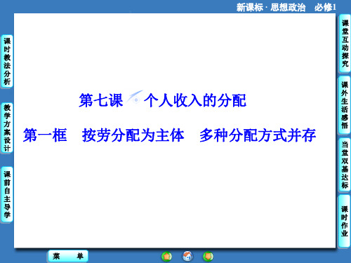 高中政治必修一  7.1 个人收入的分配  优秀课件