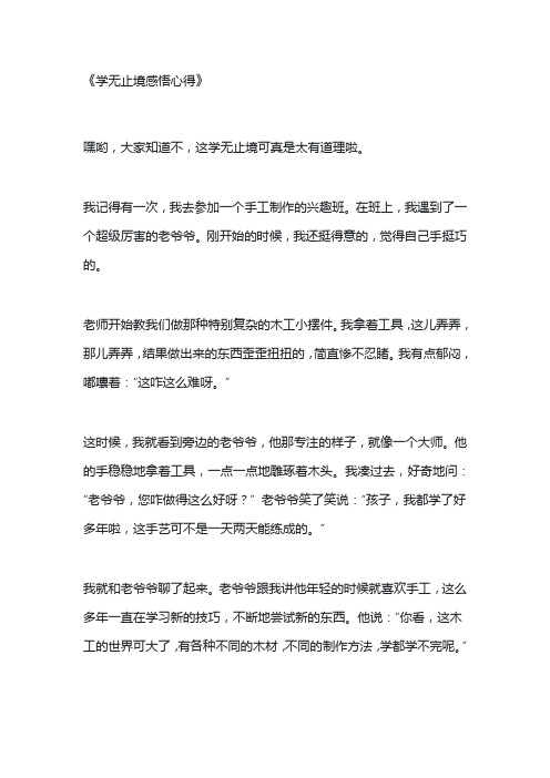 学无止境感悟心得