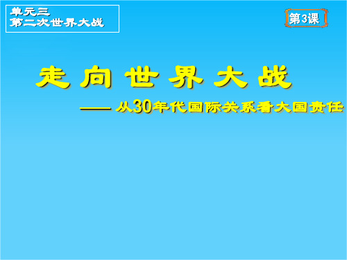 浙江省嘉兴市第一中学高中历史(人民版选修三)课件3-3走向世界大战