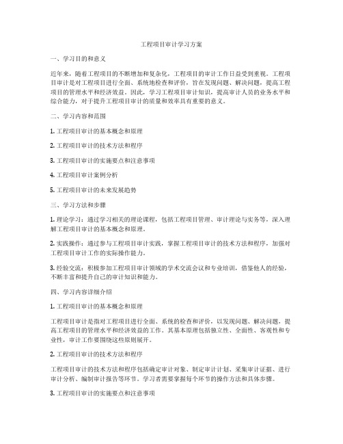 工程项目审计学习方案