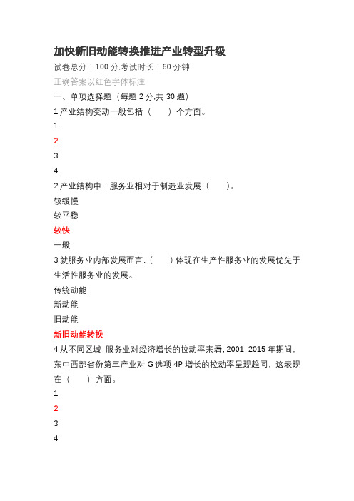 2018年济宁市专业技术人员继续教育考试60套题库-新旧动能转换 (9)