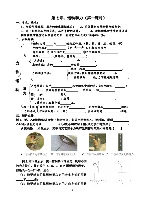 7章    力复习导学案