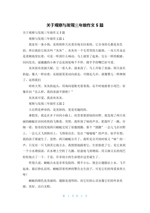 关于观察与发现三年级作文5篇