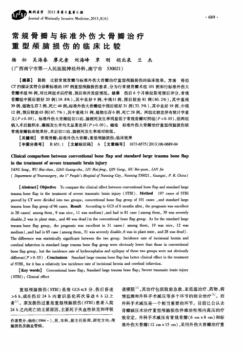 常规骨瓣与标准外伤大骨瓣治疗重型颅脑损伤的临床比较