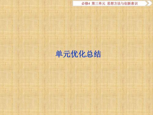 高考政治大一轮复习第三单元思想方法与创新意识单元优化总结名师课件新人教版必修