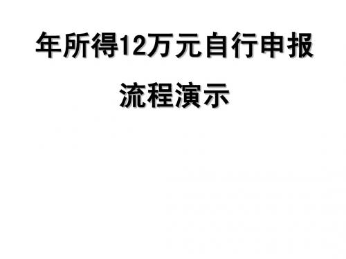 12万个人所得税自行申报流程