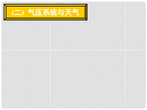 湖南省长郡中学高中地理 第二章 第三节 天气系统 (第一课时)课件 湘教版必修1