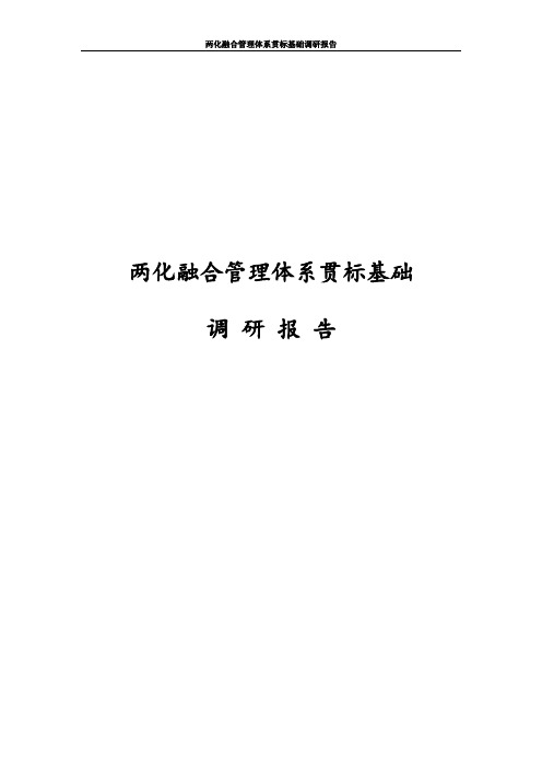 两化融合管理体系贯标基础调研报告