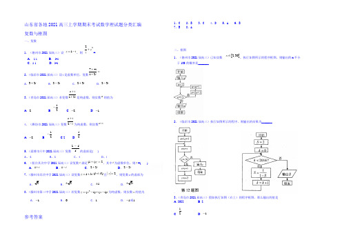 山东省各地2021届高三上学期期末考试数学理试题分类汇编：复数与框图