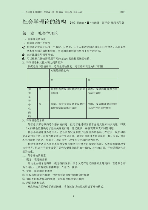 《社会学理论的结构》第一编 特纳