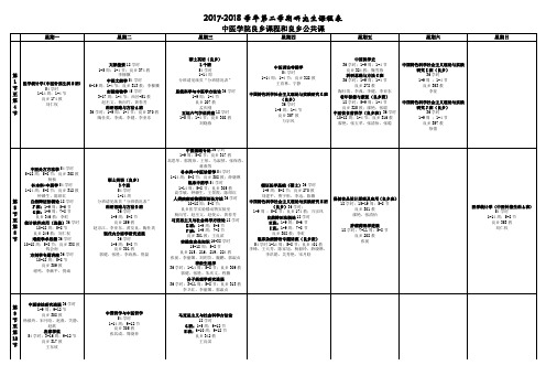 2017-018学年第二学期研究生课程表