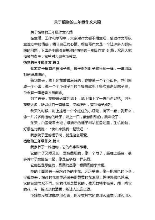 关于植物的三年级作文六篇