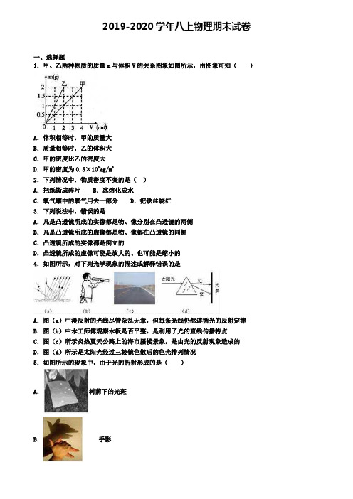 〖精选4套试卷〗山东省泰安市2020年初二(上)物理期末综合测试模拟试题