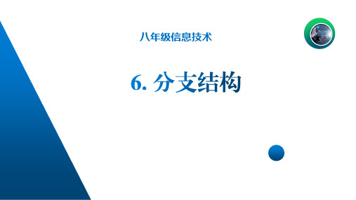 八年级信息技术 Python编程 第06课 分支结构 PPT课件