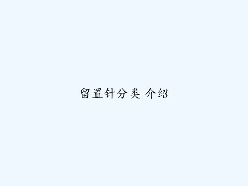 留置针分类 介绍 PPT