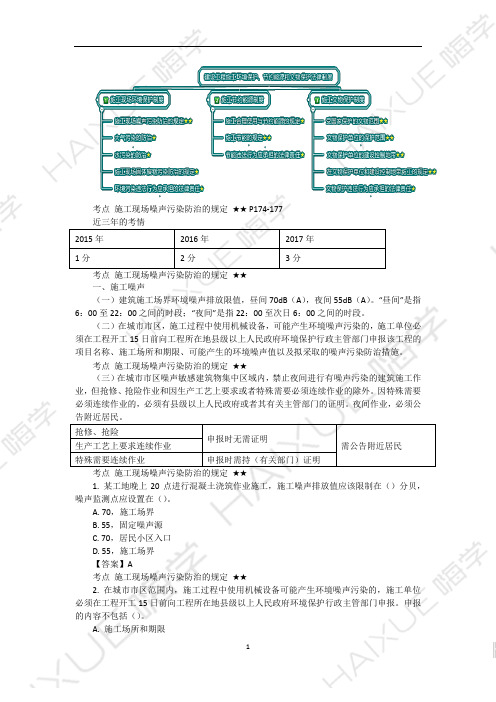 陈印 二级建造师 建设工程法规及相关知识 精讲通关 2Z205000 (1)施工现场环境保护制度