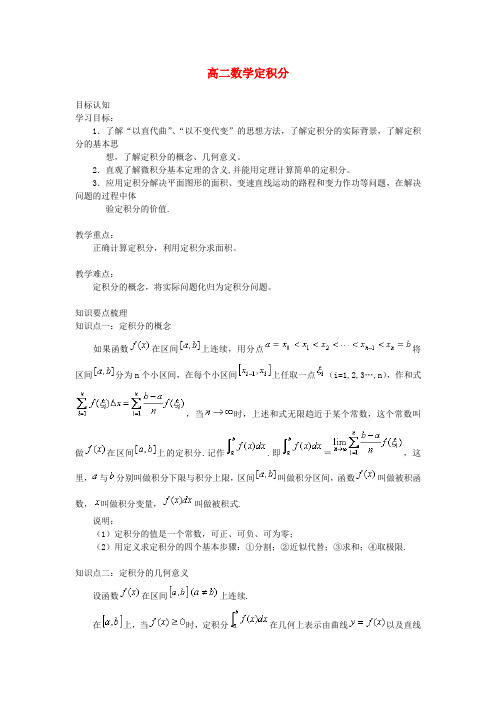 高二数学定积分