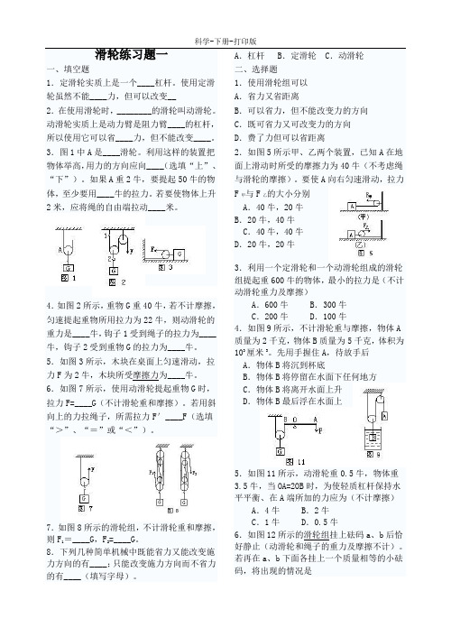 浙教版-科学-九年级上册-简单机械 练习 (2)